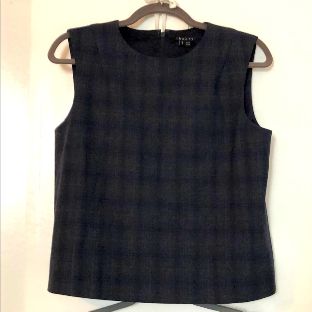 Theory Blue and Gray Sleeveless top